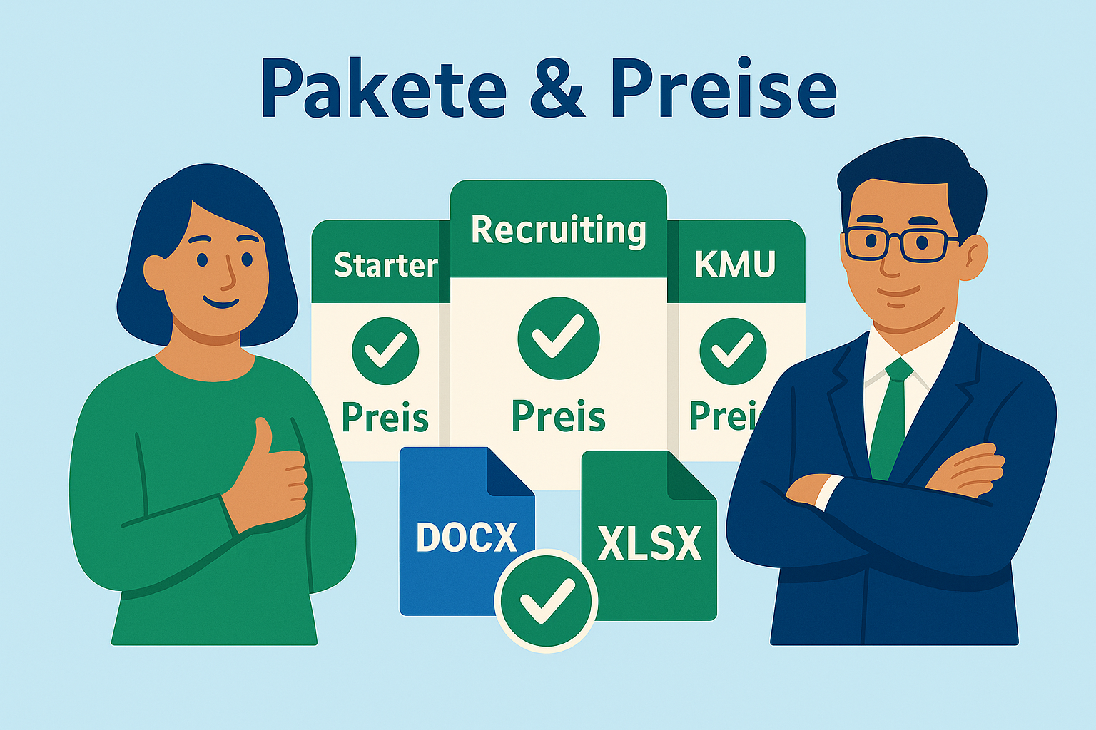 Überblick: Starter, Recruiting, KMU und Update-Pass – Pakete & Preise